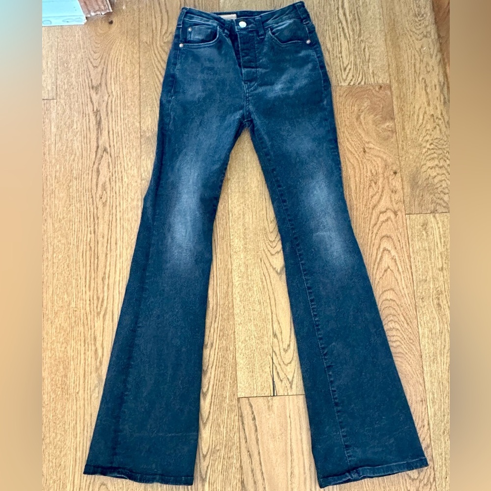 Anthropologie Pilcro Shadow Black Flare Wide Leg Jeans - Like New!